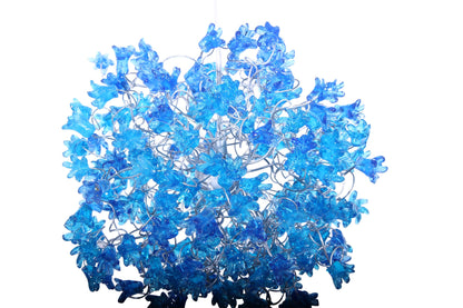 Blue flowers Hanging chandeliers for hall or bathroom or as a bedside light - a unique pendant light.