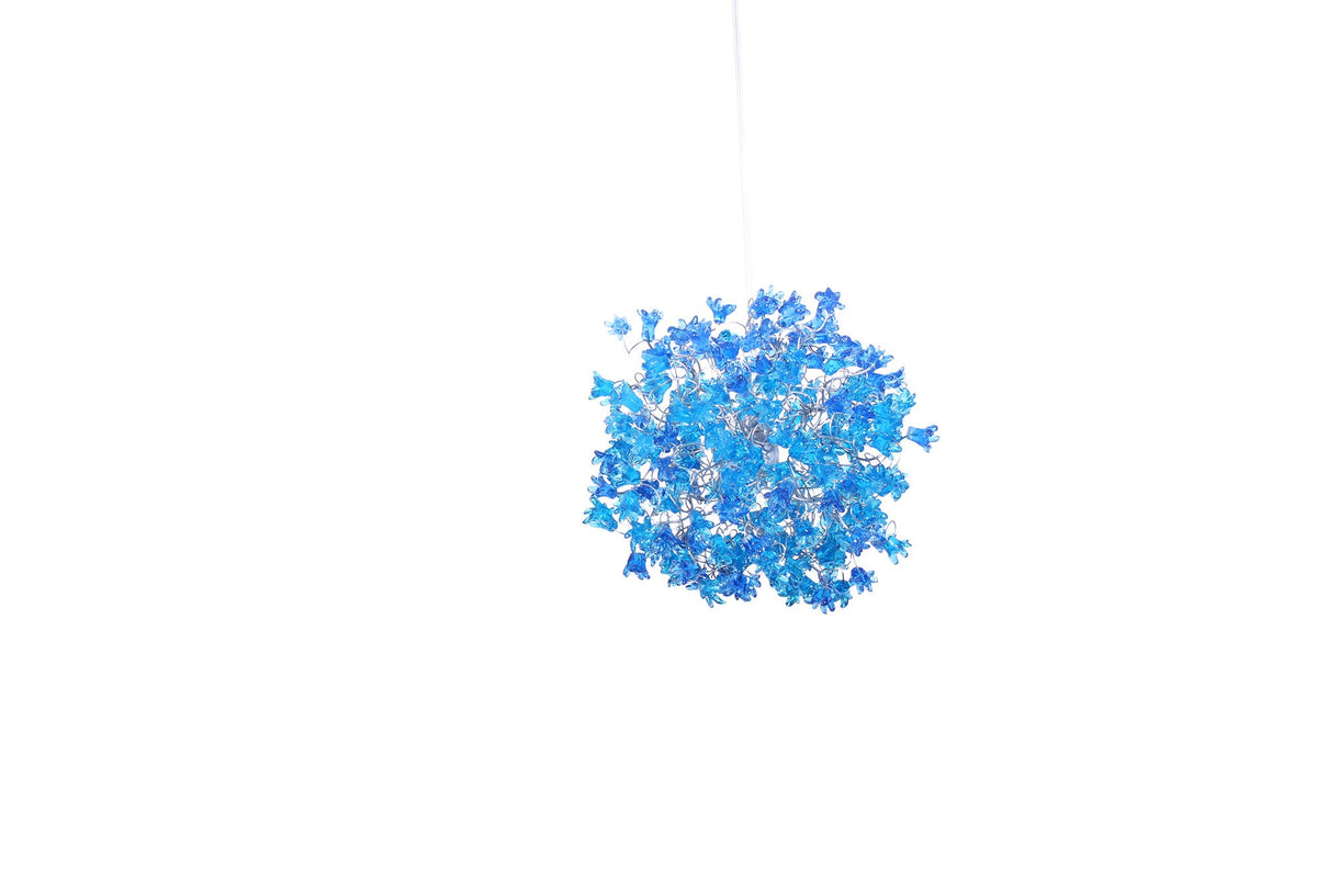 Blue flowers Hanging chandeliers for hall or bathroom or as a bedside light - a unique pendant light.