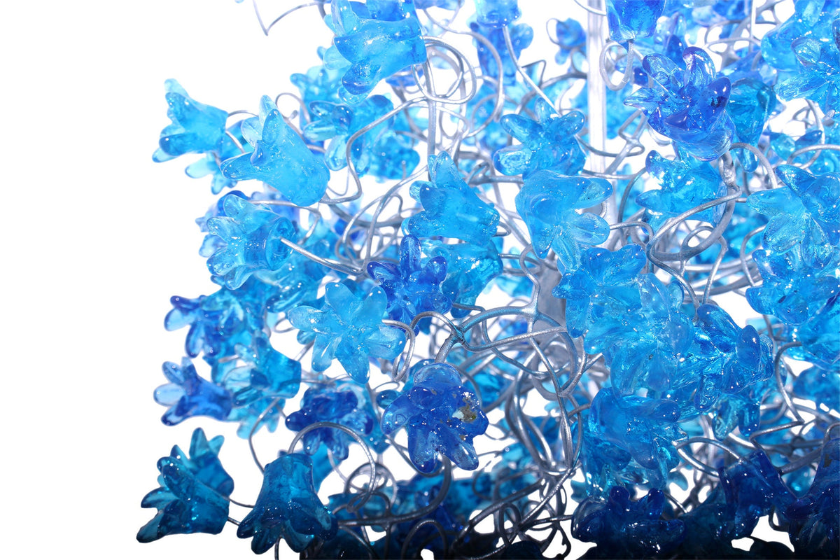 Blue flowers Hanging chandeliers for hall or bathroom or as a bedside light - a unique pendant light.