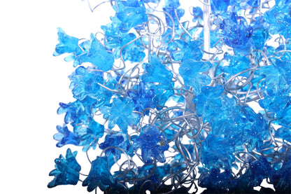 Blue flowers Hanging chandeliers for hall or bathroom or as a bedside light - a unique pendant light.