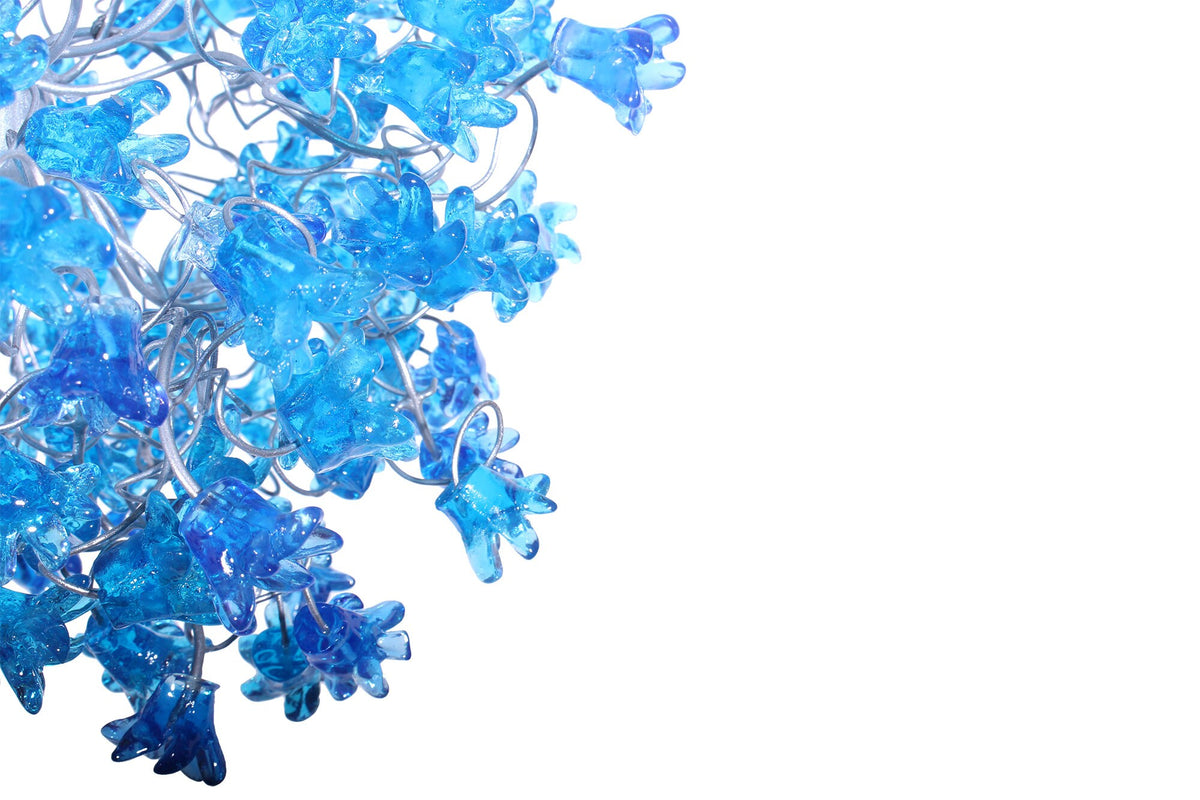 Blue flowers Hanging chandeliers for hall or bathroom or as a bedside light - a unique pendant light.