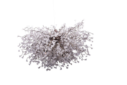 Large lighting Chandelier with clear flowers, Chandelier Ceiling for Dining Room or living room.