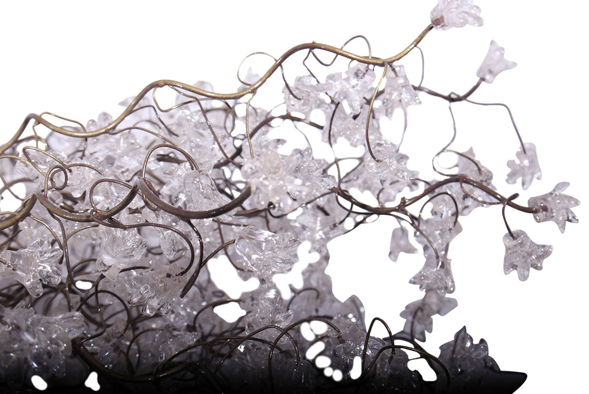 Large lighting Chandelier with clear flowers, Chandelier Ceiling for Dining Room or living room.
