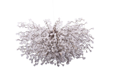 Large lighting Chandelier with clear flowers, Chandelier Ceiling for Dining Room or living room.