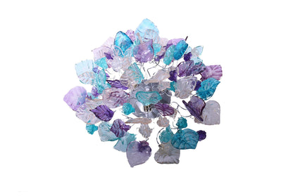 Floral Flush Mount Ceiling Light, Resin Flowers & Leaves Lighting