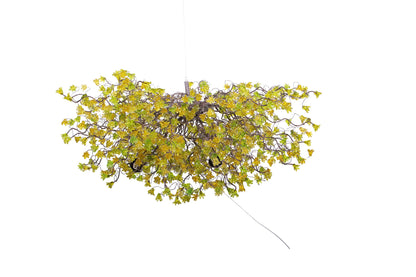 Large Dining chandelier, modern Hanging Chandeliers with Green and yellow flowers