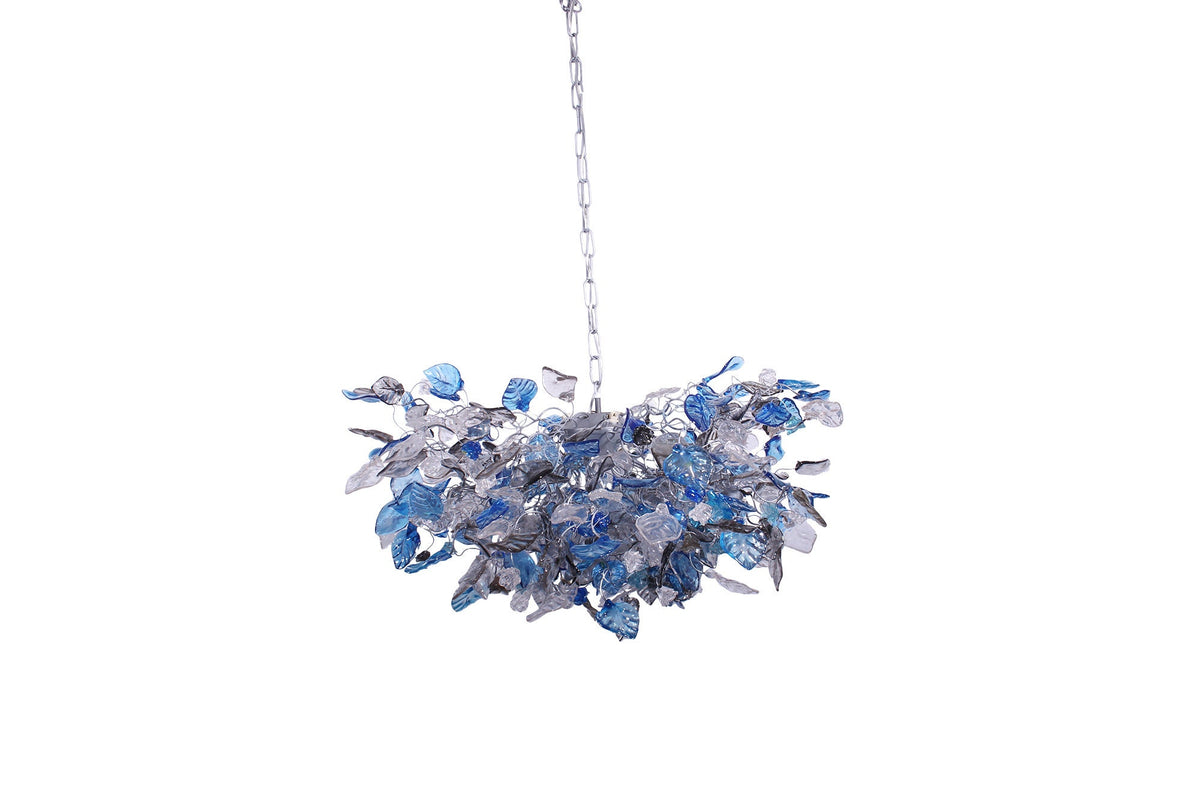 Modern lighting with blue and gray flowers & leaves for Dining Room, living room or bedroom. modern home lighting