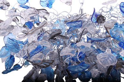 Modern lighting with blue and gray flowers & leaves for Dining Room, living room or bedroom. modern home lighting