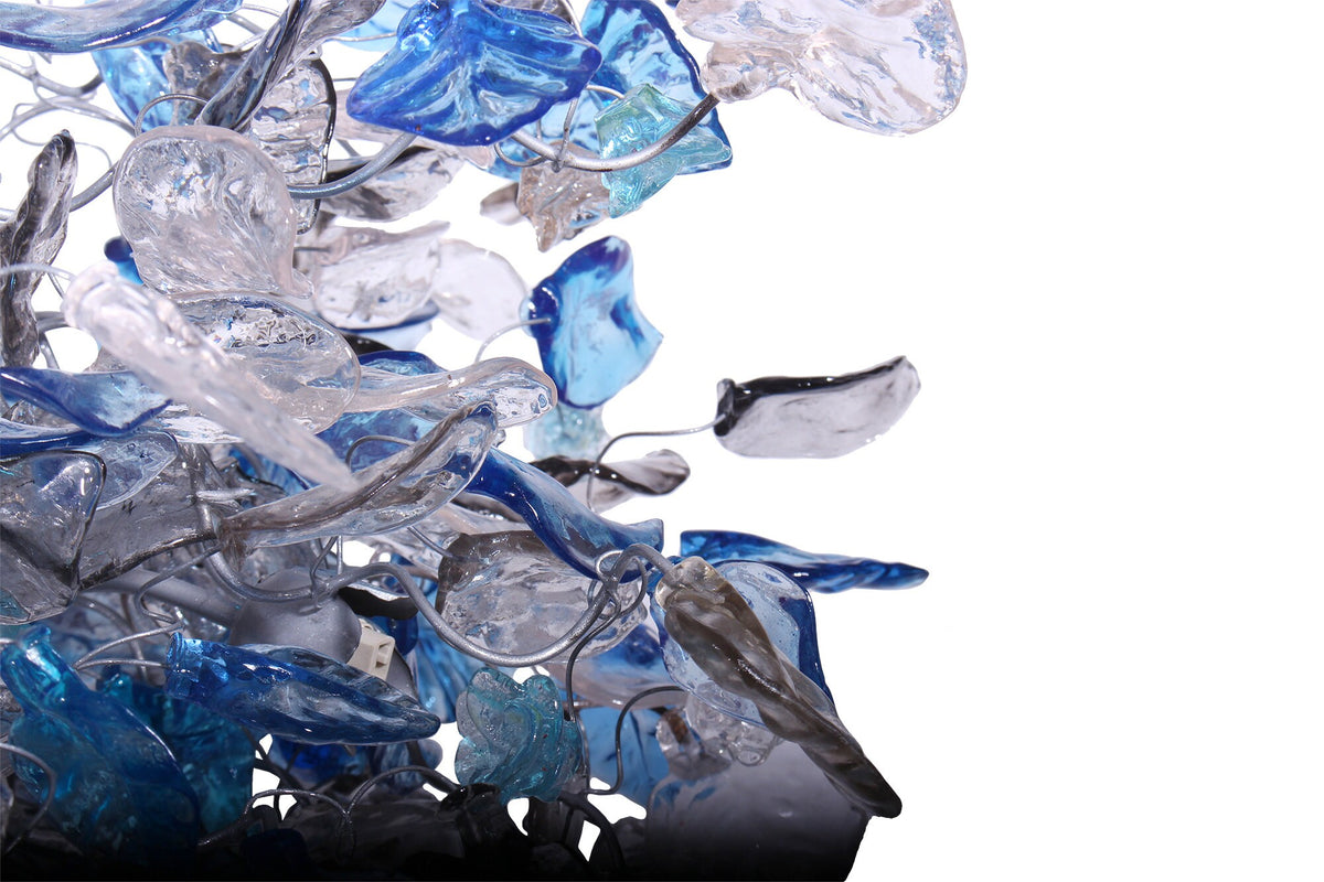 Modern lighting with blue and gray flowers & leaves for Dining Room, living room or bedroom. modern home lighting