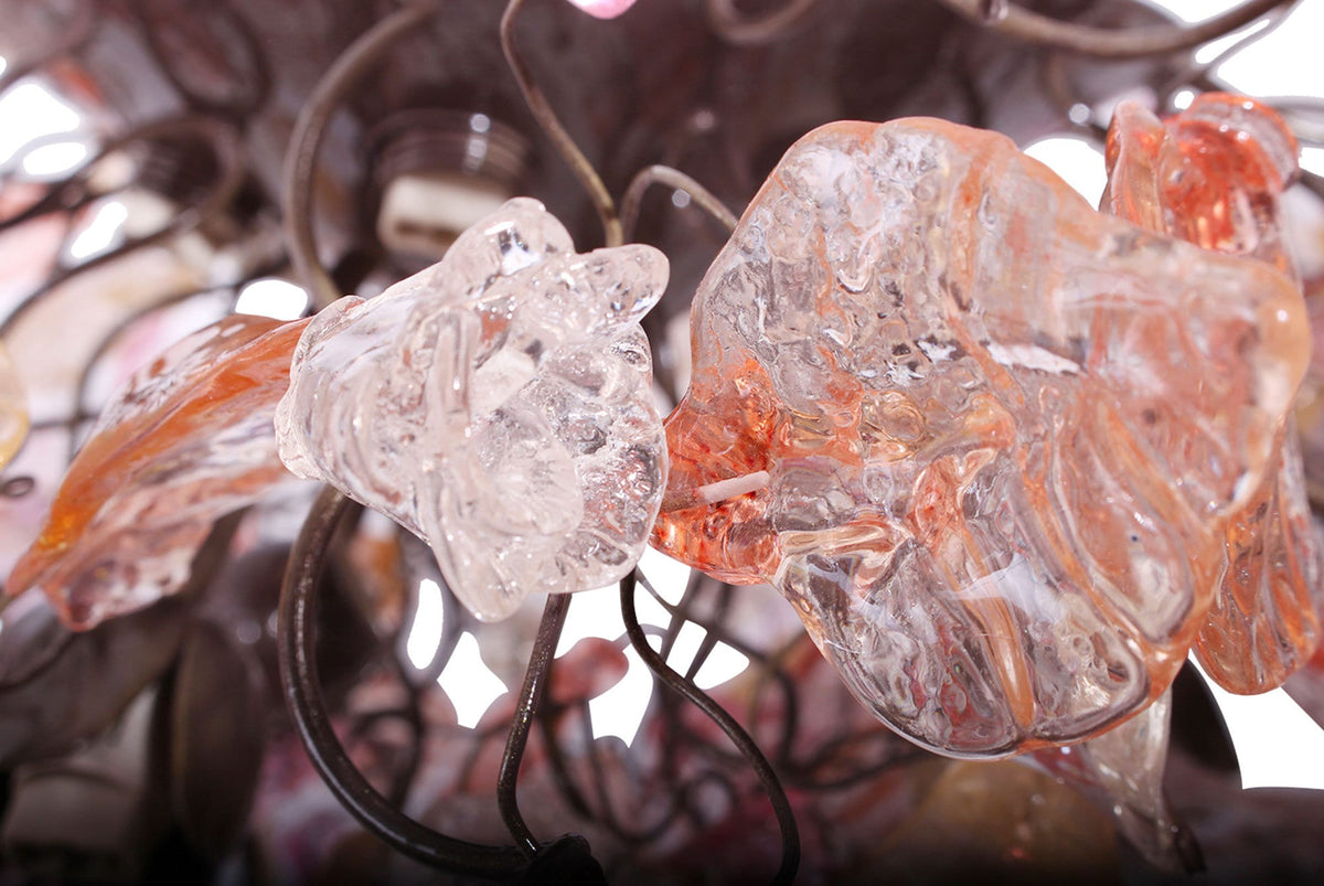 Modern Rose Gold Flower Chandelier: Resin Leaf Hanging Ceiling Light