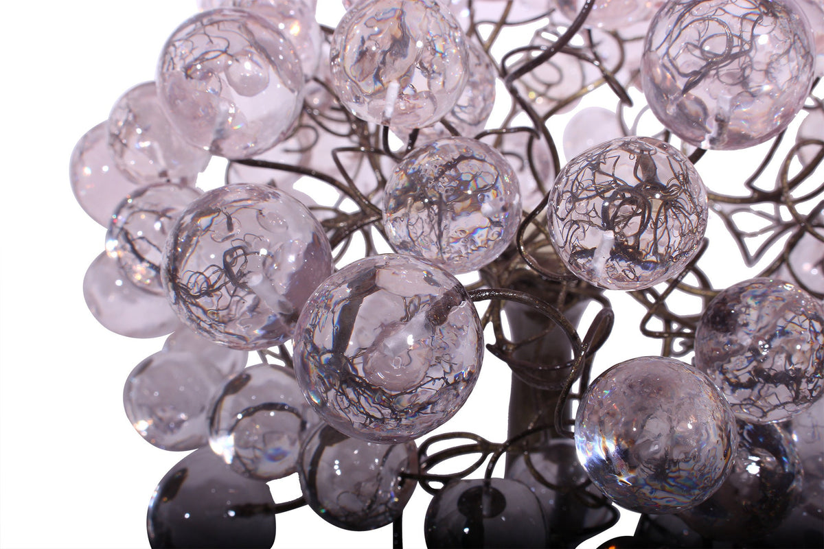 Bedside unique table lamp with Transparent Clear balls, desk lamp with clear bubbles lighter.