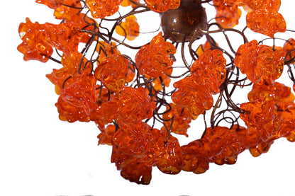 Ceiling Pendant light with orange flowers for Kitchen island, bedside light - modern lighting