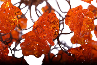 Ceiling Pendant light with orange flowers for Kitchen island, bedside light - modern lighting