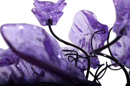 Unique Purple pendant lighting, Ceiling Pendant lights with flowers and leaves.