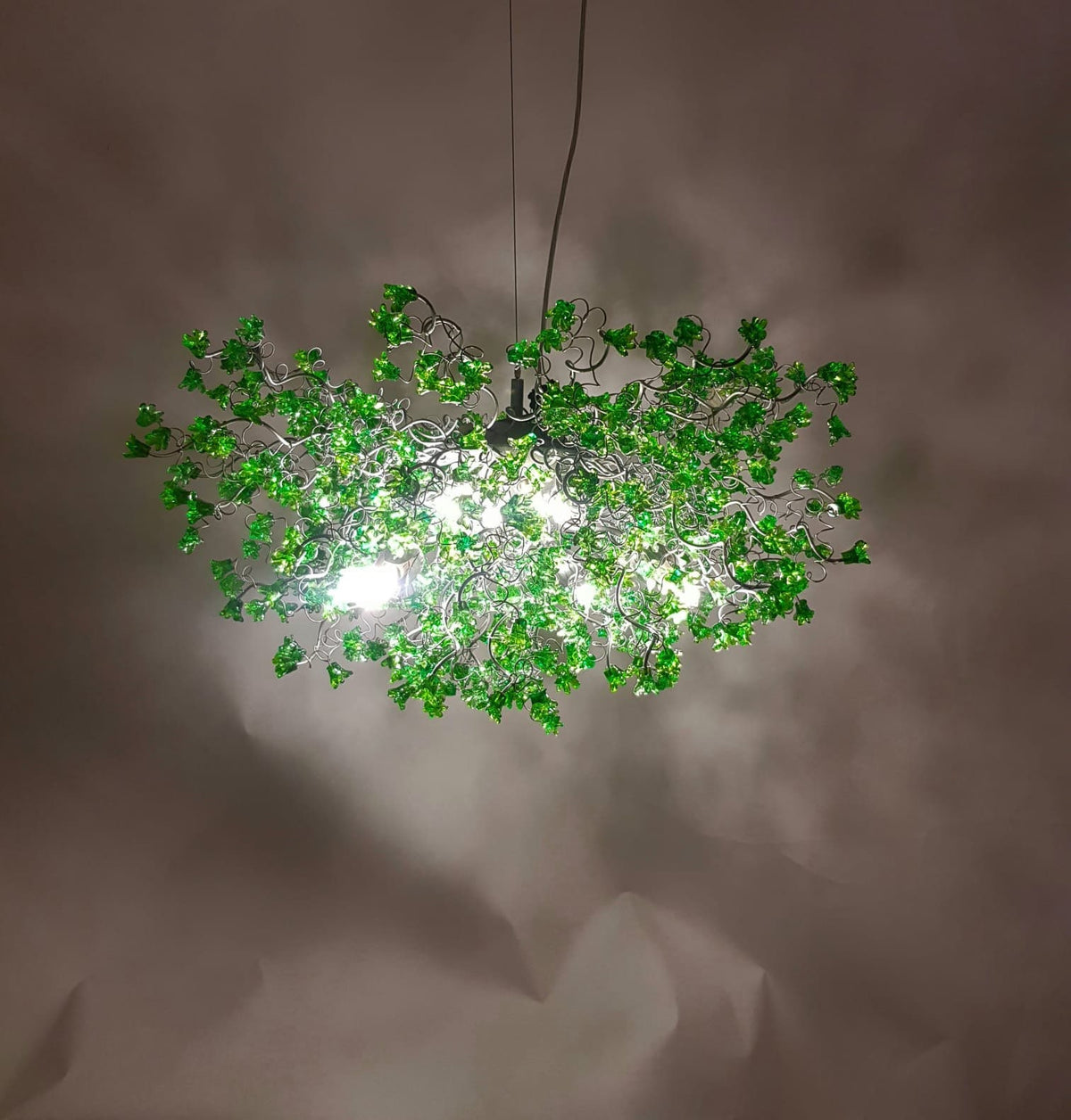 Large Dining Room chandelier, modern lighting with Green jumping flowers, for Dining Room , living room