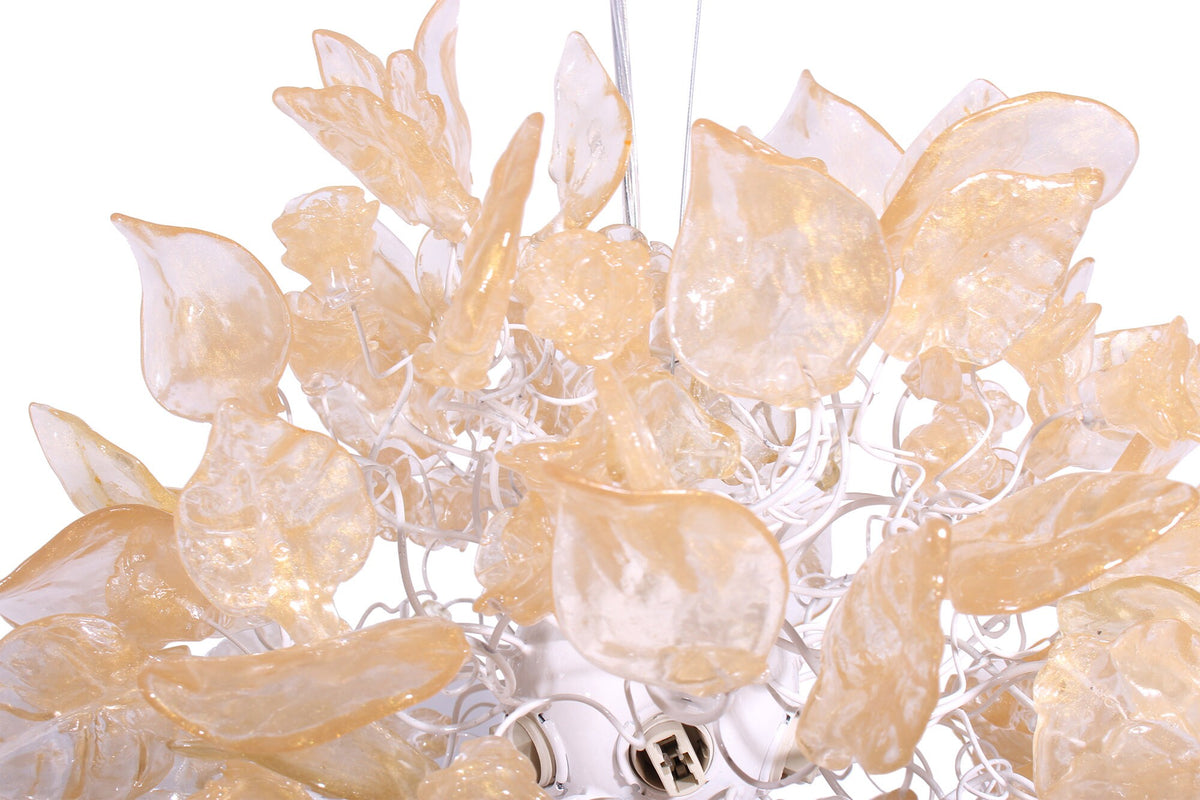 Gold Ceiling pendant light with flowers and leaves , island falls for kitchen, bathroom, children rooms or hall .