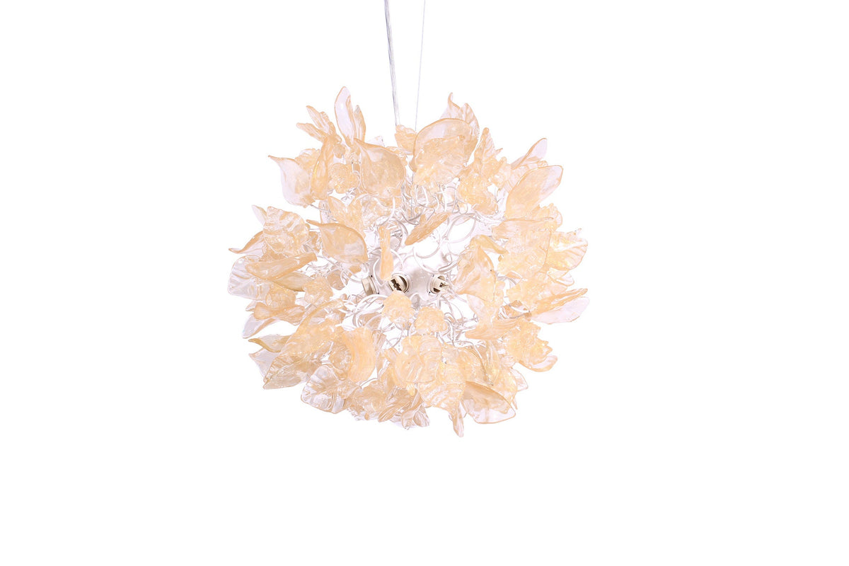 Gold Ceiling pendant light with flowers and leaves , island falls for kitchen, bathroom, children rooms or hall .
