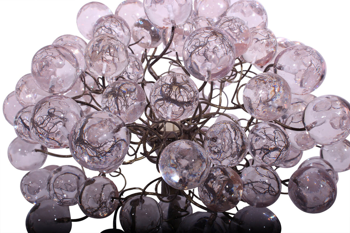 Bedside unique table lamp with Transparent Clear balls, desk lamp with clear bubbles lighter.