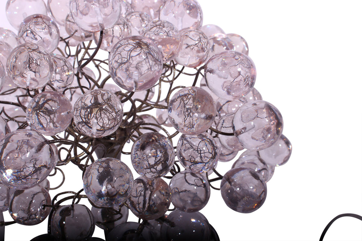Bedside unique table lamp with Transparent Clear balls, desk lamp with clear bubbles lighter.