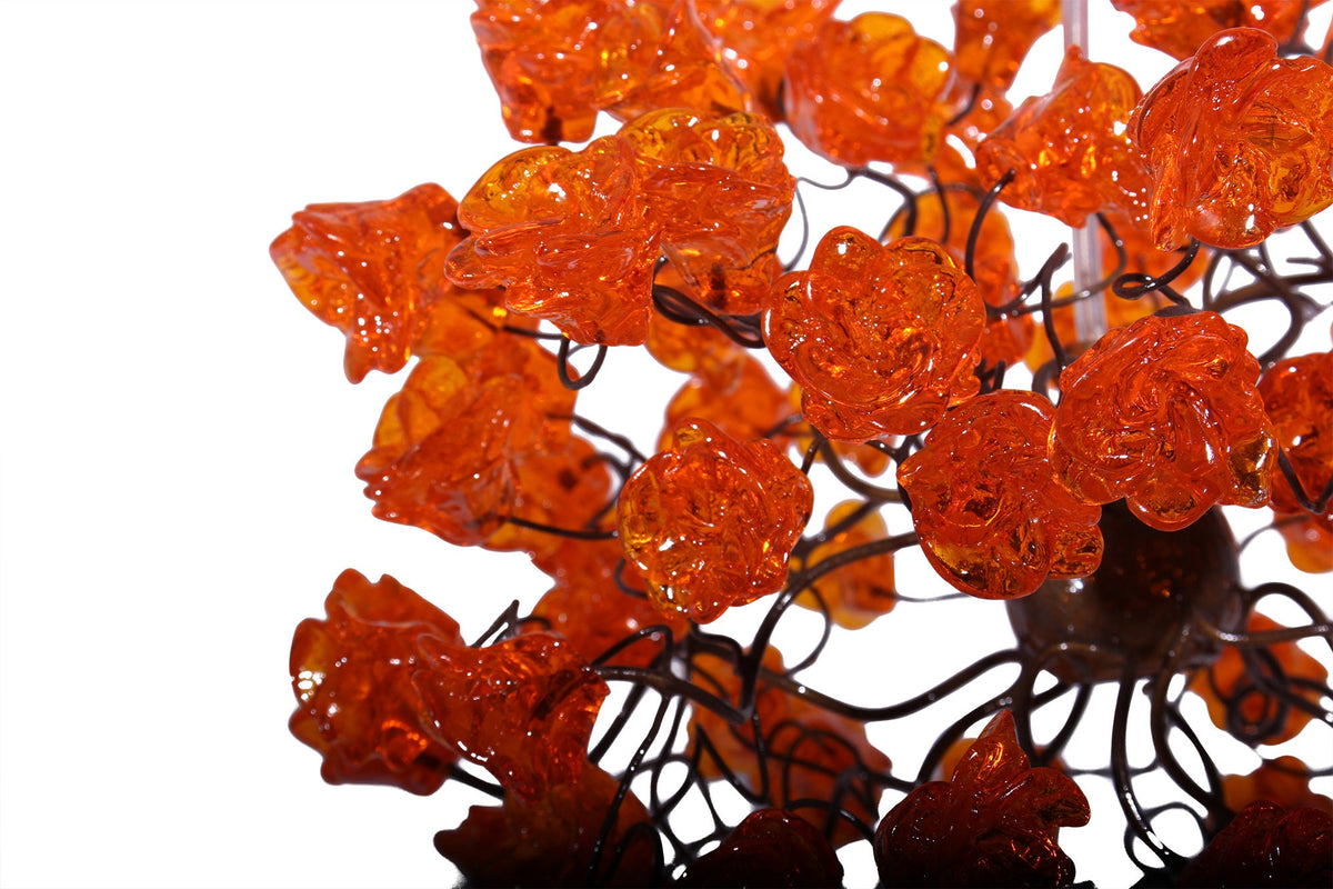 Ceiling Pendant light with orange flowers for Kitchen island, bedside light - modern lighting