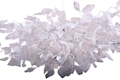 White Clear Resin Chandelier: Elegant Modern Hanging Floral Leaf Light Fixtures