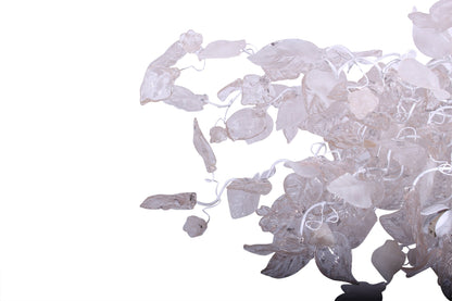 White Clear Resin Chandelier: Elegant Modern Hanging Floral Leaf Light Fixtures