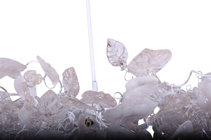 White Clear Resin Chandelier: Elegant Modern Hanging Floral Leaf Light Fixtures
