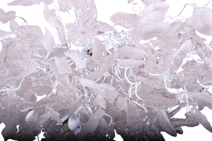 White Clear Resin Chandelier: Elegant Modern Hanging Floral Leaf Light Fixtures