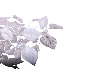 White Clear Resin Chandelier: Elegant Modern Hanging Floral Leaf Light Fixtures