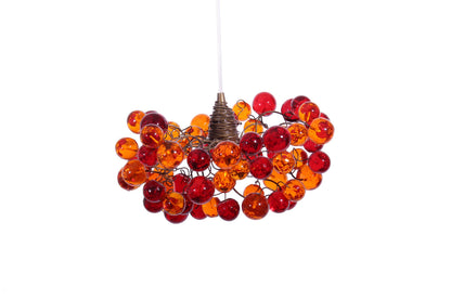 Bubbles Lighting, Ceiling Pendant light with orange and red wine bubbles.