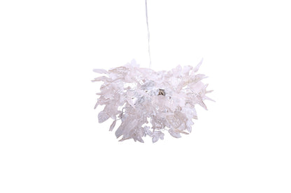 Hanging ceiling Light with white and clear leaves and flowers for Dining table or living room
