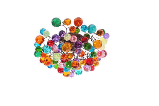 Ceiling lighting Flush mount with multicolored bubbles for bathroom, hall entrance or room.