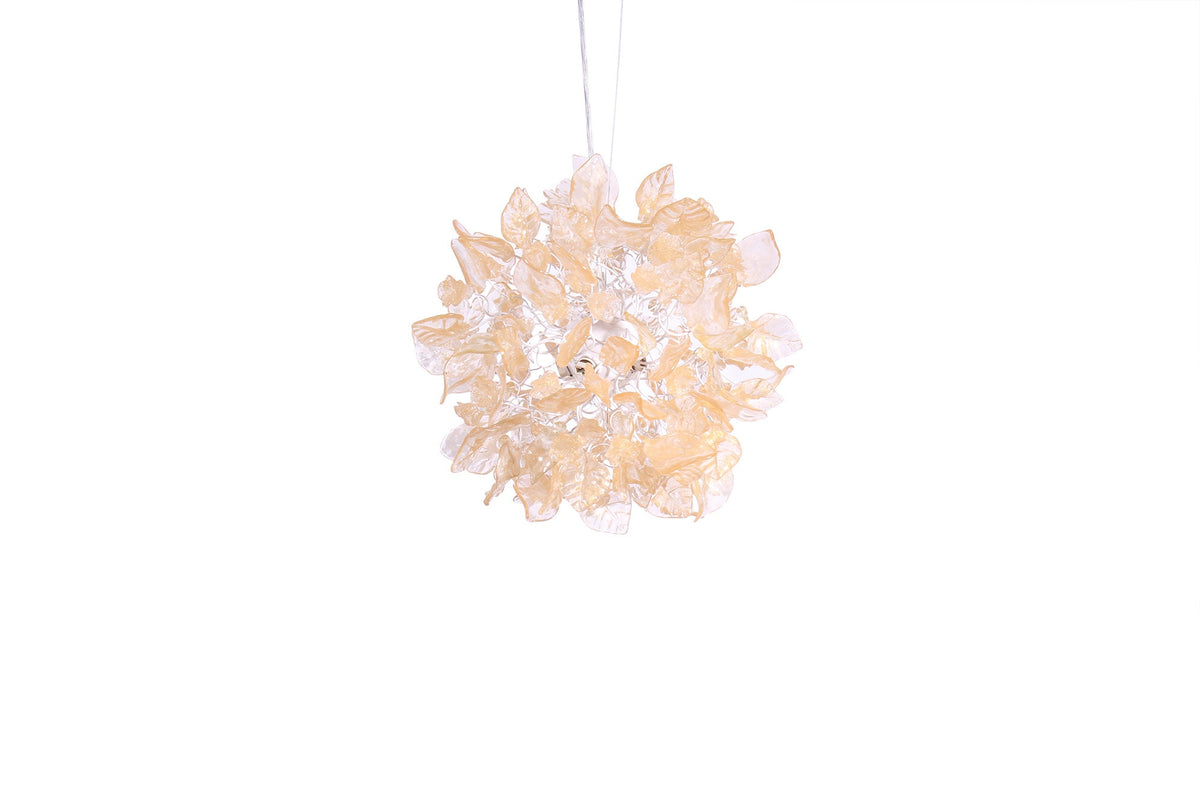 Gold Ceiling pendant light with flowers and leaves , island falls for kitchen, bathroom, children rooms or hall .