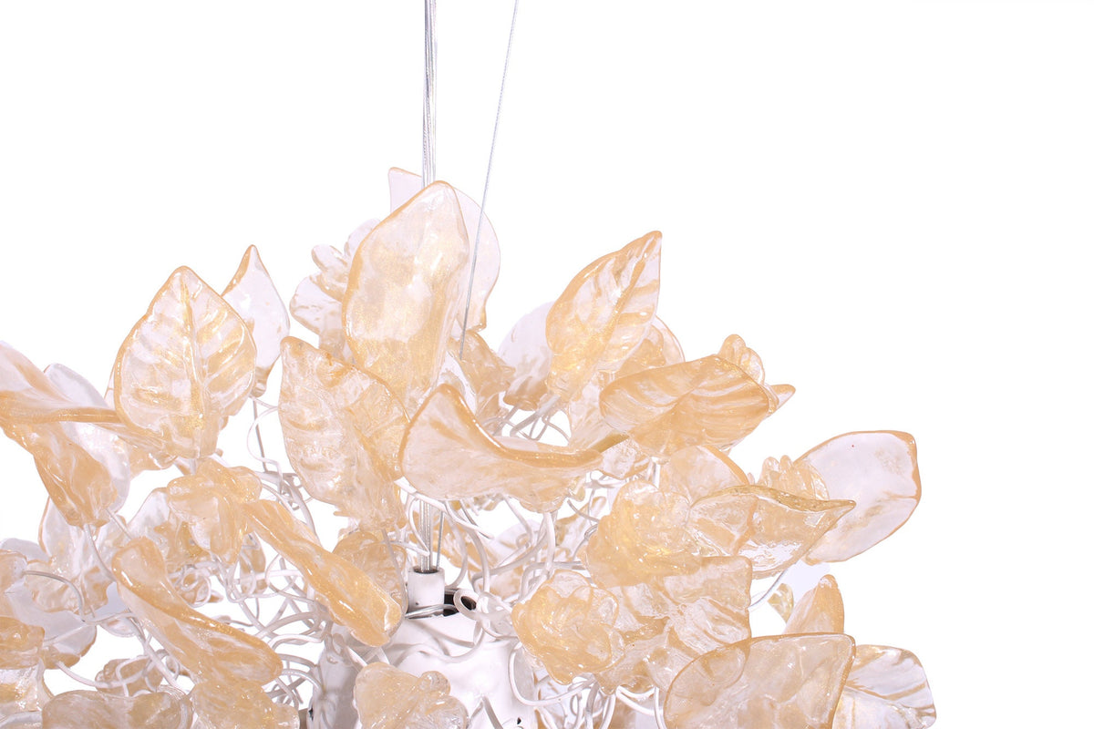 Gold Ceiling pendant light with flowers and leaves , island falls for kitchen, bathroom, children rooms or hall .