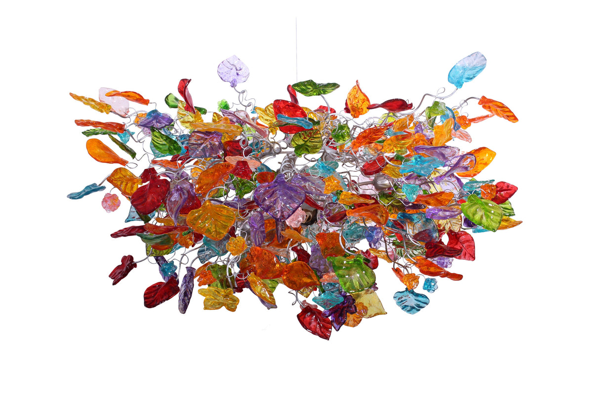 Hanging chandeliers - Light Fixtures Colorful flowers & leaves for Dining Room or living room.