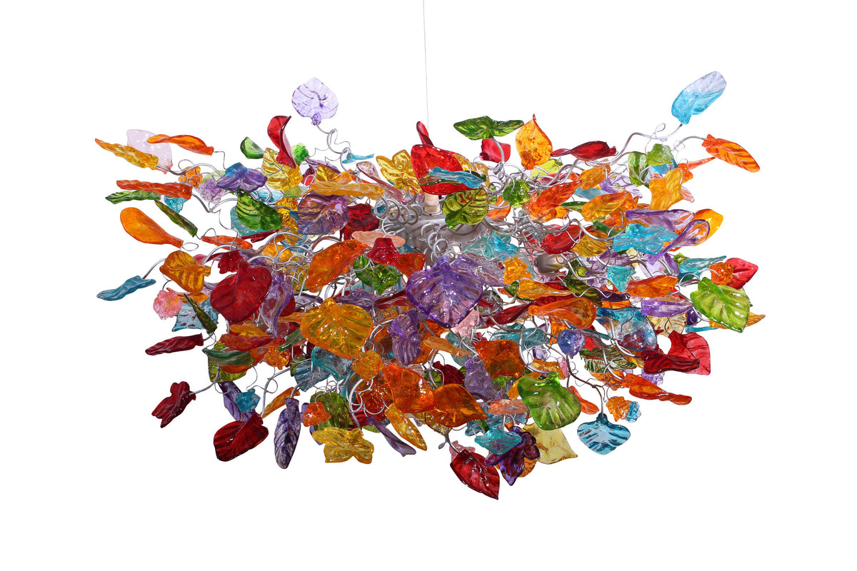 Hanging chandeliers - Light Fixtures Colorful flowers & leaves for Dining Room or living room.