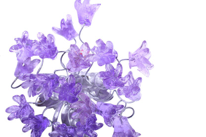 Wall Hook with purple resin flowers decorative wall hanger for towel, cloths keys.