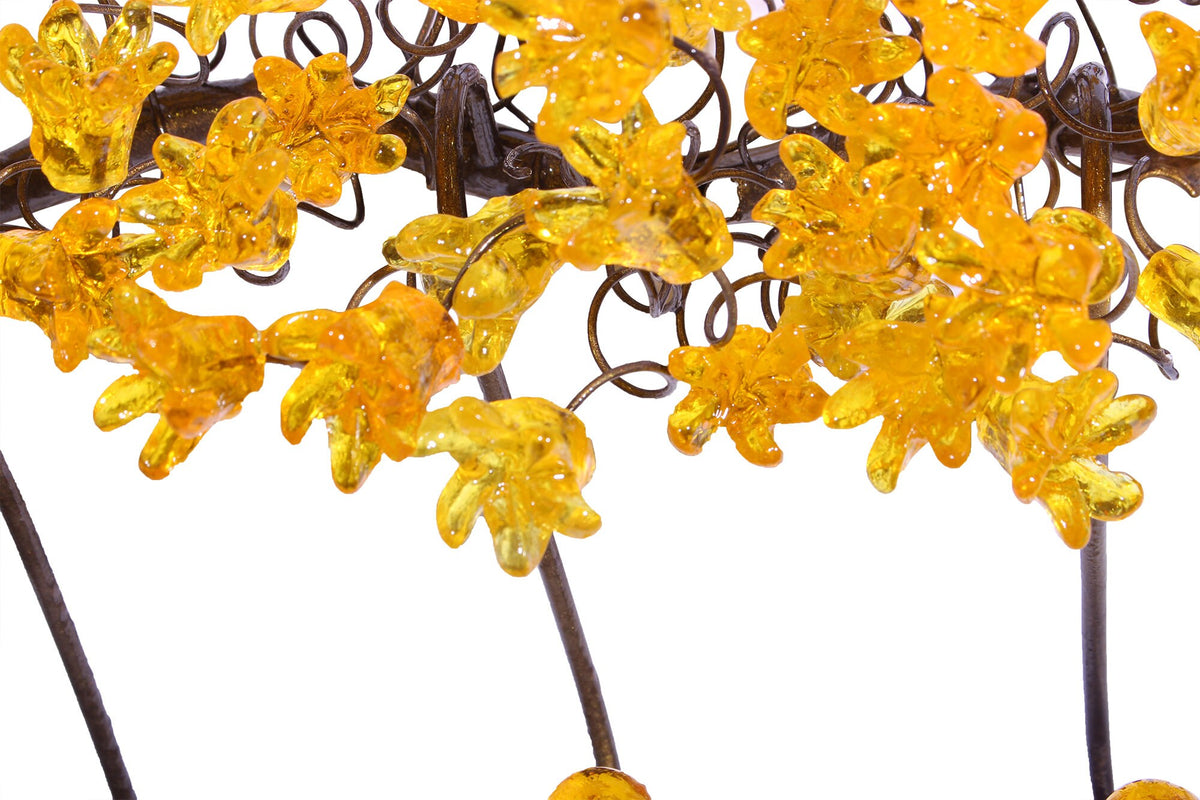 Unique hooks Coat Rack, Wall Hook with yellow resin flowers and leaves, decorative wall hanger.