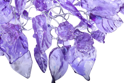 Purple pendant lighting with flowers and leaves a unique lighting