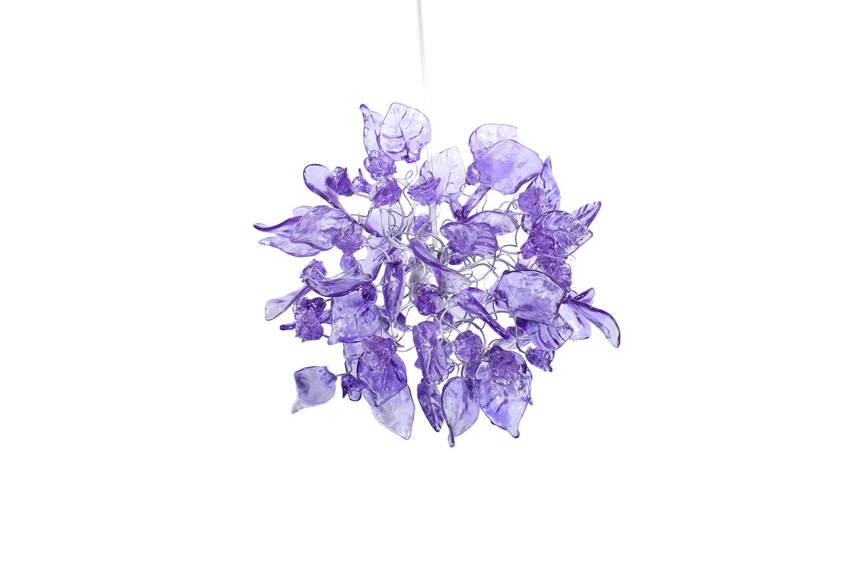 Purple pendant lighting with flowers and leaves a unique lighting