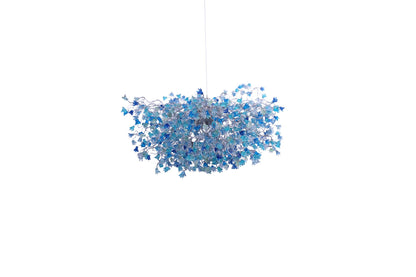 Grand Blue & Gray Flower Light Chandelier