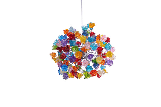 Ceiling Light Fixture with Rainbow color roses Pendent Light for hall, bathroom or bedroom.