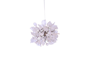 Pendant light with Crystal clear flowers and leaves for hall, bathroom or as a bedside lamp - a unique lighting.