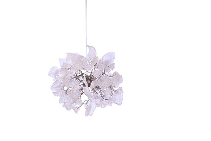 Pendant light with Crystal clear flowers and leaves for hall, bathroom or as a bedside lamp - a unique lighting.