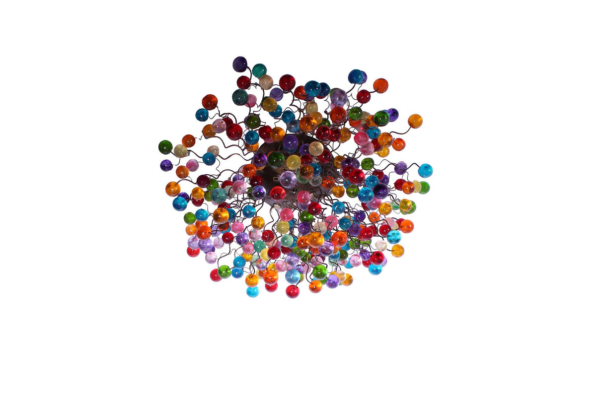 Large Flush mount Ceiling light with multicolored bubbles