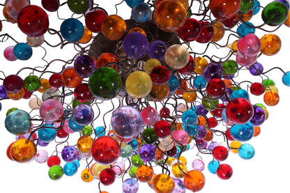 Large Flush mount Ceiling light with multicolored bubbles
