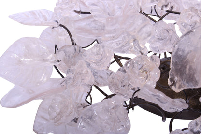 Bronze Sconce With Whimsical Resin Leaves In White & Clear