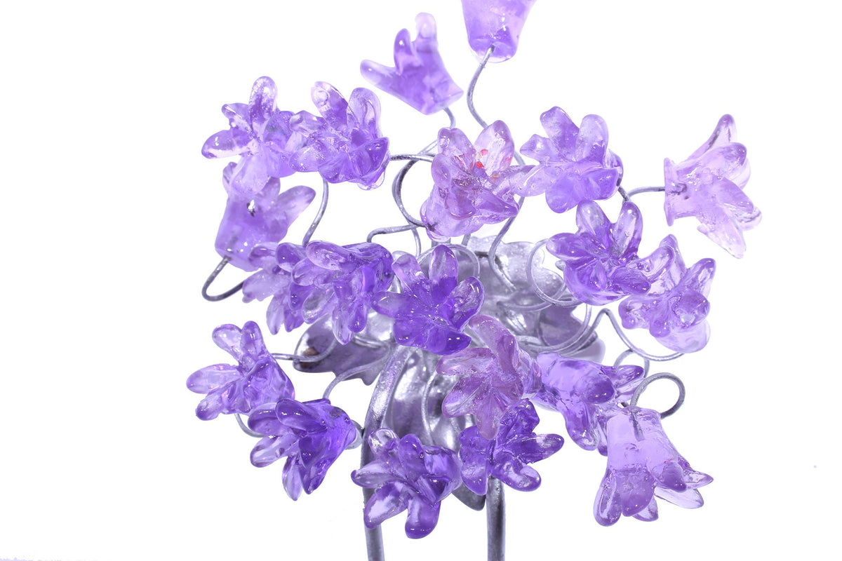 Wall Hook with purple resin flowers decorative wall hanger for towel, cloths keys.