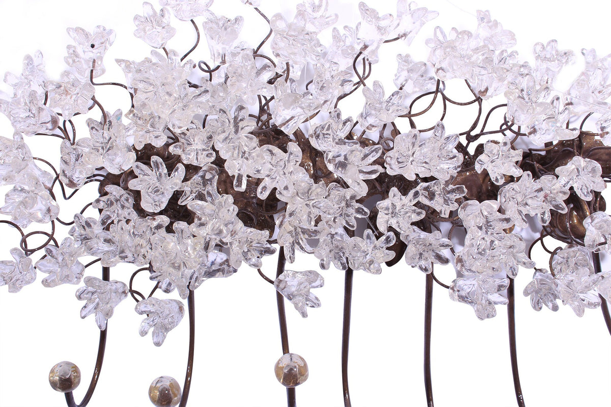 Unique hooks Coat Rack, Wall Hook with clear transparent resin flowers and leaves, decorative wall hanger.
