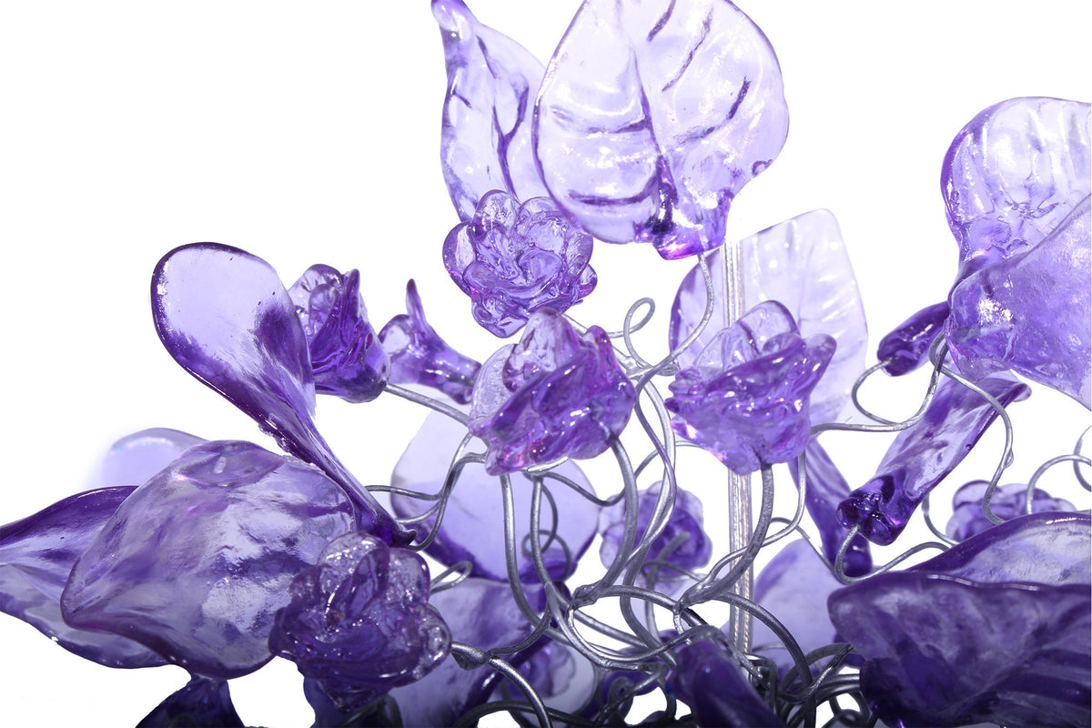 Purple pendant lighting with flowers and leaves a unique lighting